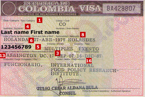 Kolombia Visa